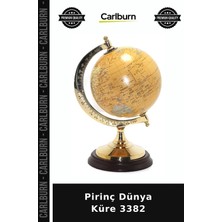 Carlburn Özel Üretim Dekoratif Ofis Hediyelik Masaüstü Aksesuar Pirinç Dünya Küre 3382