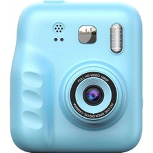 Marsilyan™- Dijital Fotoğraf Çıkaran Video Kaydedici Taşınabilir Anında Baskı Çıkaran Çocuk Kamerası Mavi