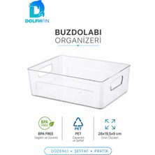 Dolphfin Ak 811 Şeffaf Pet Buzdolabı Organizeri Geniş Kulplu Düzenleyici Kutu 28X19,5X9 cm
