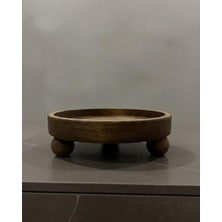 Prime Sammwood Doğal Ahşap Lüks Stant, Ayaklı Sunumluk, Ayaklı Dekoratif Tabak