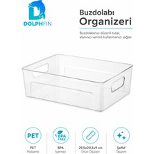 Dolphfin Ak 812 Şeffaf Pet Buzdolabı Organizeri Büyük Kulplu Düzenleyici Kutu 29,5X20,5X9 cm