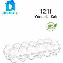 Dolphfin Ak 649 12’li Yumurta Kabı 28X11X7 cm Kapaklı Şeffaf Buzdolabı Yumurta Saklama Kutusu Bpa Içermez