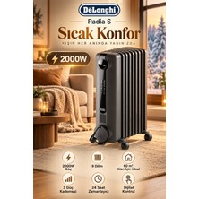 Delonghi Radia S 2000W 9 Dilim Yağlı Radyatör 60 M³ Dijital Termostat 3 Isı Kademesi 24 Saat Zamanlayıcı Antrasit