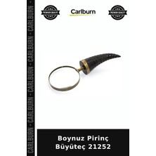 Carlburn Özel Üretim Dekoratif Koleksiyon Retro Ofis Aksesuarı Hediyelik Boynuz Pirinç Büyüteç 21252