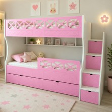 Mürsel Mobilya Pembe Çapraz Desenli Mdf Ranza