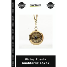 Carlburn Özel Üretim Hediyelik Aksesuar Metal Kişisel Nostaljik Pirinç Pusula Anahtarlık 15757