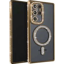Efnaz Style Samsung Galaxy S23 Ultra Joke Simli Magneticsafe Kılıf - Gold