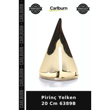 Carlburn Özel Üretim Dekoratif Denizci Koleksiyon Salon Ofis Hediyelik Şık Pirinç Yelken 20 cm 6389B