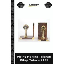Carlburn Özel Üretim Dekoratif Ofis Kitaplık Hediye Aksesuar Pirinç Makina Telgrafı Kitap Tutucu 2135