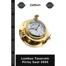 Carlburn Özel Üretim Denizci Dekoratif Duvar Nostaljik Salon Ofis Hediye Lumbuz Tasarımlı Pirinç Saat 3950