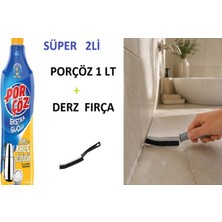 Elite Home Elit  Süper 2 Li  Porçöz 1 Lt  + Derz Fırça   Derz Arası Temizleme Fırçası Banyo Mutfak Lavabo Detay