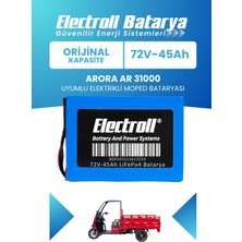 Electroll Arora Ar 31000 Uyumlu Batarya (Standart Kapasite) Lifepo4 72V 45AH Elektrikli Moped Bataryası