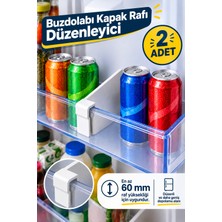 TUTACENTER Buzdolabı Raf Düzenleyici 2’li Set – Raf Ayırıcı Ayırıcı Aparat – En Az 80 mm Raf Yüksekliği