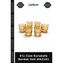 Carlburn Özel Üretim Korkunç Parti Alternatif Kokteyl Bar 6'lı Cam Kurukafa Bardak Seti ALK2161