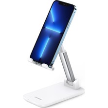 Str Store Katlanabilir Telefon Tutacağı iPhone ile Uyumlu Galaxy Redmi Huawei (Beyaz)