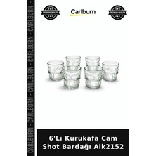 Carlburn Özel Üretim Parti Bar Eğlence Sunum 6'lı Kurukafa Cam Shot Bardağı ALK2152