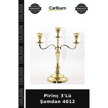 Carlburn Özel Üretim Dekoratif Klasik Ev Aksesuarı Salon Mum Aydınlatma Pirinç 3'lü Şamdan 4612