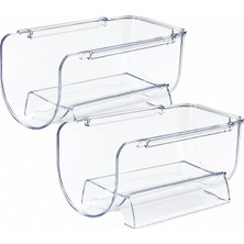 Str Store Buzdolabı Şişe Rafı Düzenleyici Şeffaf 2'li Set, 11X20X10 cm