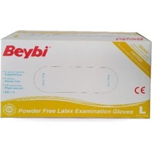 Beybi Latex Muayene Eldiveni Pudrasız Large 100'LÜ Paket