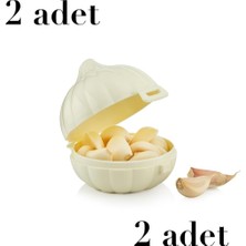 Str Store Sarımsak Saklama Kabı, Sarımsak Şeklinde Tasarım, 2'li Set Bpa Içermez