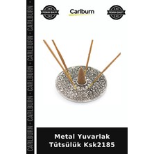 Carlburn Özel Üretim Dekoratif Ev Aksesuarı Hediyelik Salon Metal Yuvarlak Tütsülük KSK2185