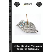Carlburn Özel Üretim Dekoratif Hediyelik Aksesuar Ev Dekorasyonu Metal Baykuş Tasarımı Tütsülük KSK2181