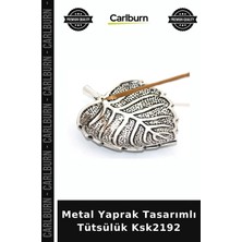 Carlburn Özel Üretim Dekoratif Ev Aksesuarı Tütsü Tutucu Metal Yaprak Tasarımlı Tütsülük KSK2192