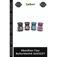 Carlburn Özel Üretim Doğal Taş Dekoratif Aromaterapi Ev Aksesuarı Şık Obsidian Taşı Buhurdanlık KSK2227