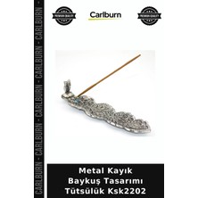 Carlburn Özel Üretim Dekoratif Hediyelik Ev Aksesuarı Metal Kayık Baykuş Tasarımı Tütsülük KSK2202