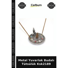 Carlburn Özel Üretim Dekoratif Hediyelik Ev Aksesuarı Mistik Metal Yuvarlak Budalı Tütsülük KSK2189