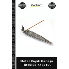 Carlburn Özel Üretim Dekoratif Hediyelik Füme Aksesuar Objektif Metal Kayık Ganeşa Tütsülük KSK2199