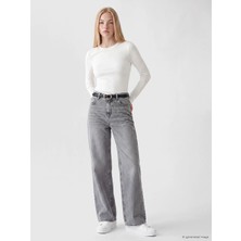 Lc Waikiki Yeni Sezon Gri Wideleg Kadın Jean Pantolon