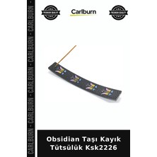 Carlburn Özel Üretim Doğal Taş Ev Dekorasyon Tütsü Aksesuarı Hediyelik Obsidian Taşı Kayık Tütsülük KSK2226