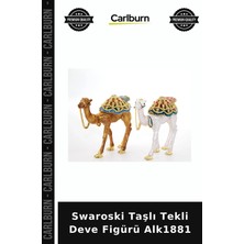 Carlburn Özel Üretim Dekoratif Hediyelik Salon Aksesuarı Figür Swaroski Taşlı Tekli Deve Figürü ALK1881