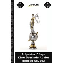 Carlburn Özel Üretim Hukuk Ofis Dekoratif Hediye Polyester Dünya Küre Üzerinde Adalet Biblosu ALI2893