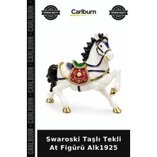 Carlburn Özel Üretim Dekoratif Figür Hediyelik Şık Swaroski Taşlı Tekli At Figürü ALK1925