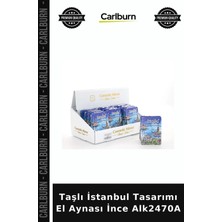 Carlburn Özel Üretim Hediyelik Şık Aksesuar Makyaj Çanta Boy Taşlı Istanbul Tasarımı El Aynası Ince ALK2470A