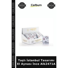 Carlburn Özel Üretim Hediyelik Şık Aksesuar Makyaj Çanta Boyu Taşlı Istanbul Tasarımı El Aynası Ince ALK2471A