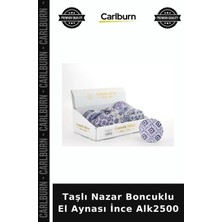 Carlburn Özel Üretim Hediyelik Şık Aksesuar Geleneksel Taşlı Nazar Boncuklu El Aynası Ince ALK2500