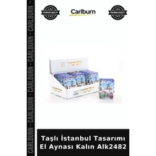 Carlburn Özel Üretim Hediyelik Şık Dekoratif Aksesuar Hatıra Taşlı Istanbul Tasarımı El Aynası Kalın ALK2482