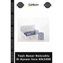 Carlburn Özel Üretim Hediyelik Şık Aksesuar Güzellik Dekoratif Taşlı Nazar Boncuklu El Aynası Ince ALK2499