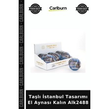Carlburn Özel Üretim Hediyelik Makyaj Aksesuar Şık Taşlı Istanbul Tasarımı El Aynası Kalın ALK2488