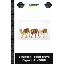 Carlburn Özel Üretim Kristal Dekoratif Figür Hediyelik Masaüstü Swaroski Tekli Deve Figürü ALK2088
