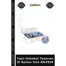 Carlburn Özel Üretim Hediyelik Şık Makyaj Aksesuar Taşlı Istanbul Tasarımı El Aynası Ince ALK2920
