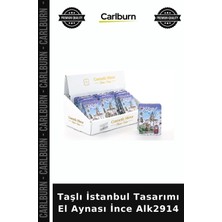 Carlburn Özel Üretim Hediyelik Şık Aksesuar Taşlı Istanbul Tasarımı El Aynası Ince ALK2914
