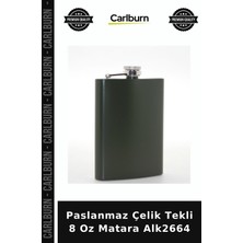 Carlburn Özel Üretim Cepli Metal Kamp Outdoor Erkek Hediye Şık Paslanmaz Çelik Tekli 8 Oz Matara ALK2664
