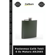 Carlburn Özel Üretim Cepli Metal Kamp Erkek Hediye Seyahat Paslanmaz Çelik Tekli 6 Oz Matara ALK2665