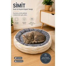 Maison Luré Yumuşak Minderli Simit Desenli Kedi ve Küçük Irk Pet Yatağı Kedi ve Köpek Yatağı