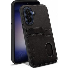 Samsung Galaxy A27 Uyumlu Kılıf Zebana Kartlıklı Lüx Deri Kılıf Siyah