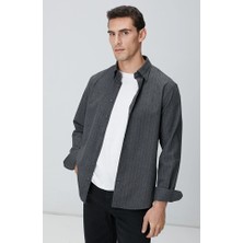 Network Anthracite Melange Striped Shirt